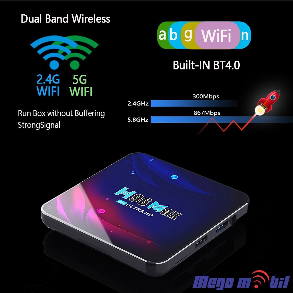 Android TV BOX H96 Max 4GB RAM / 32GB ROM Wi Fi+BT Android 11